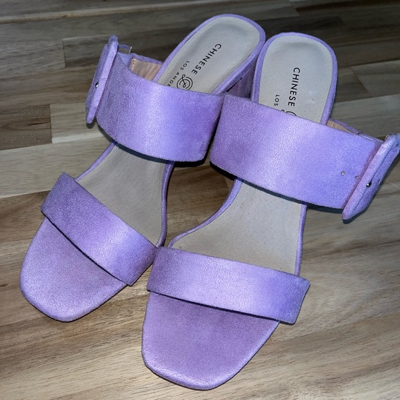 Yippy Lilac Suede Leather High Heel Sandals - Picture 3 of 4